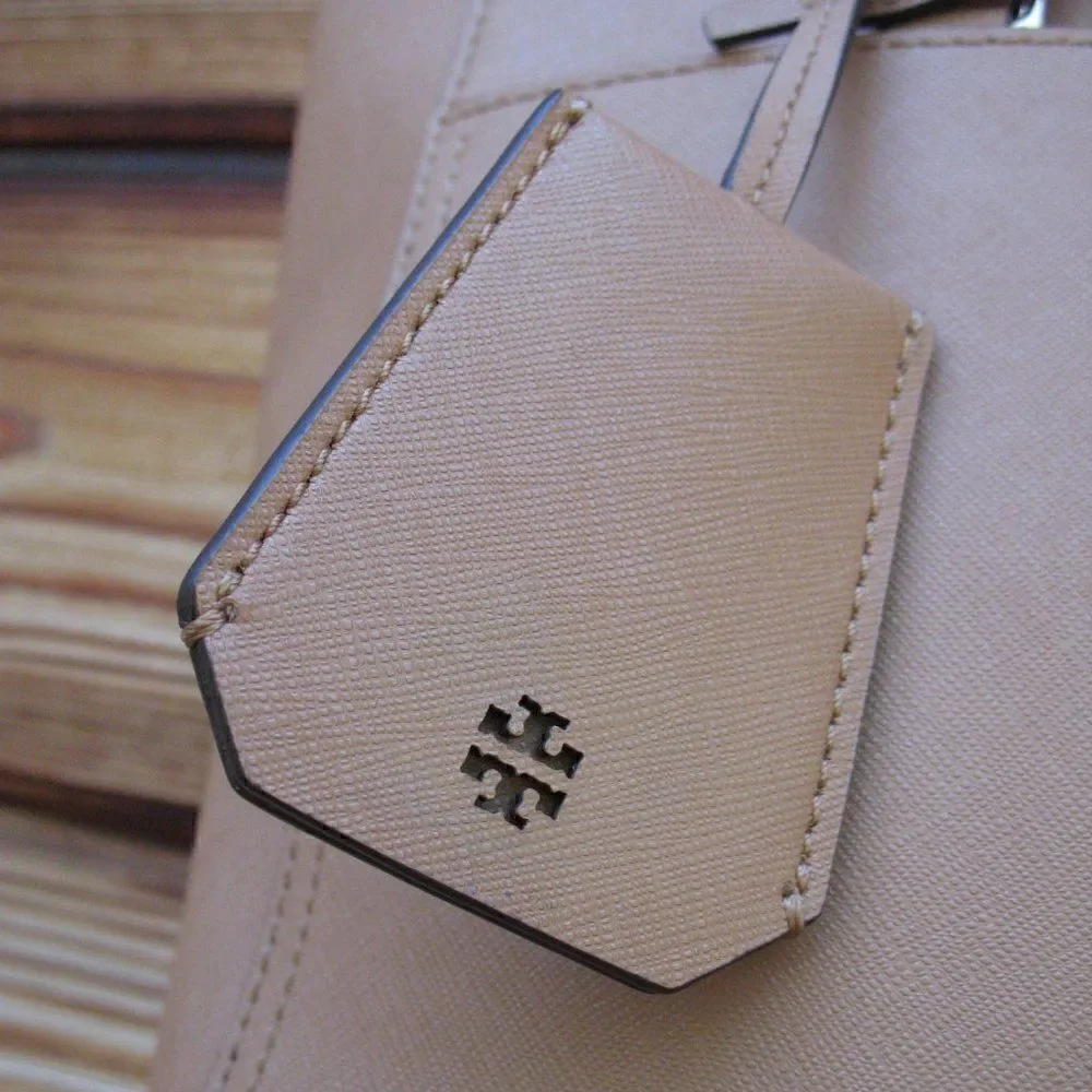 Tory Burch Robinson Small Tan Cardamom Bag Tote